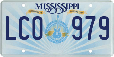 MS license plate LCO979