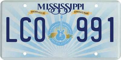 MS license plate LCO991