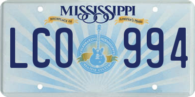 MS license plate LCO994