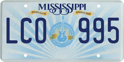 MS license plate LCO995