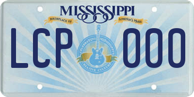 MS license plate LCP000