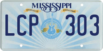 MS license plate LCP303
