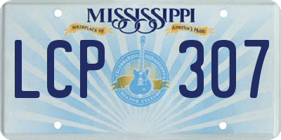 MS license plate LCP307
