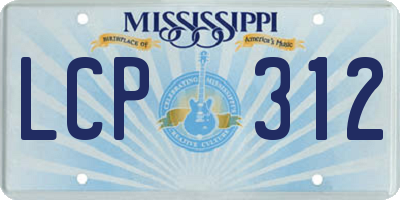 MS license plate LCP312