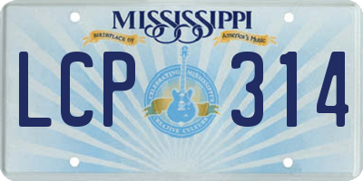MS license plate LCP314
