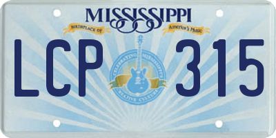 MS license plate LCP315
