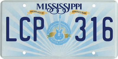 MS license plate LCP316