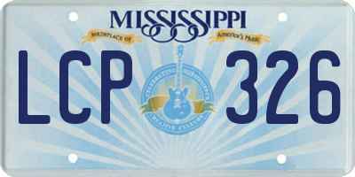 MS license plate LCP326