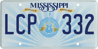 MS license plate LCP332