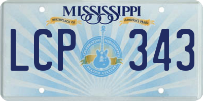 MS license plate LCP343