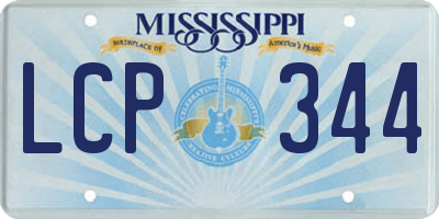 MS license plate LCP344