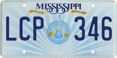MS license plate LCP346