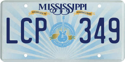 MS license plate LCP349