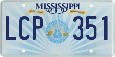 MS license plate LCP351
