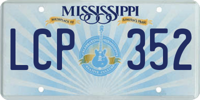 MS license plate LCP352