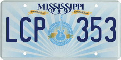 MS license plate LCP353