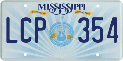 MS license plate LCP354