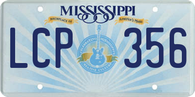 MS license plate LCP356