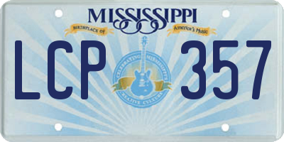 MS license plate LCP357