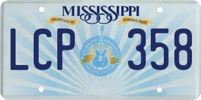 MS license plate LCP358