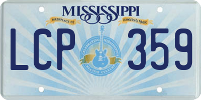 MS license plate LCP359