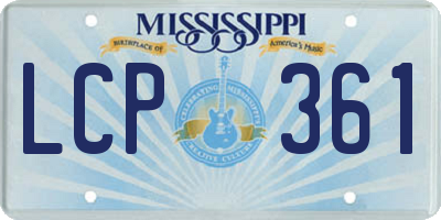 MS license plate LCP361