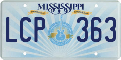 MS license plate LCP363