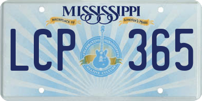MS license plate LCP365