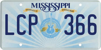 MS license plate LCP366