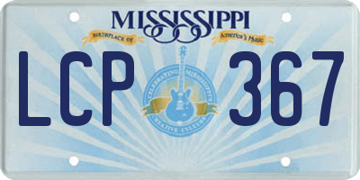 MS license plate LCP367