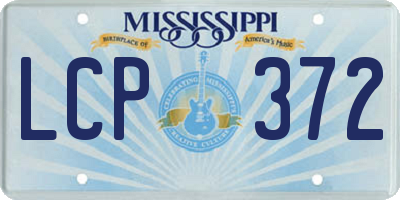 MS license plate LCP372