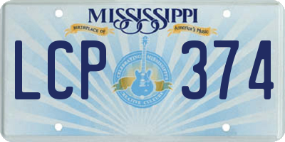 MS license plate LCP374