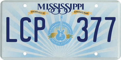 MS license plate LCP377