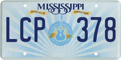MS license plate LCP378