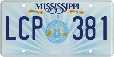 MS license plate LCP381