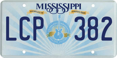 MS license plate LCP382