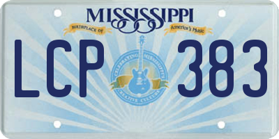 MS license plate LCP383