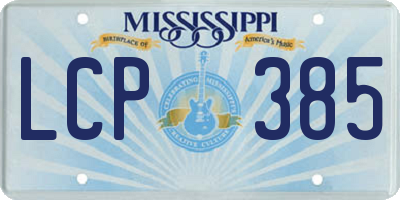 MS license plate LCP385