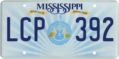 MS license plate LCP392