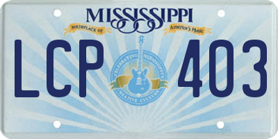 MS license plate LCP403