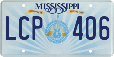 MS license plate LCP406