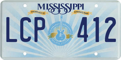 MS license plate LCP412