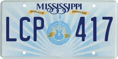 MS license plate LCP417
