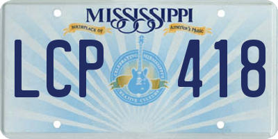 MS license plate LCP418
