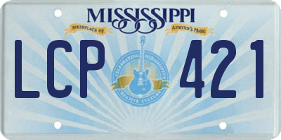 MS license plate LCP421