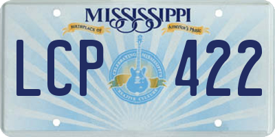 MS license plate LCP422