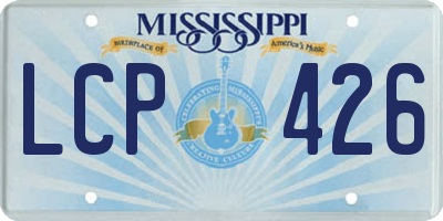 MS license plate LCP426