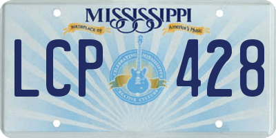 MS license plate LCP428