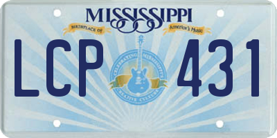 MS license plate LCP431