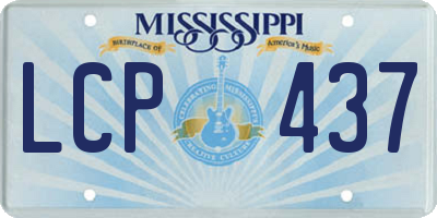 MS license plate LCP437